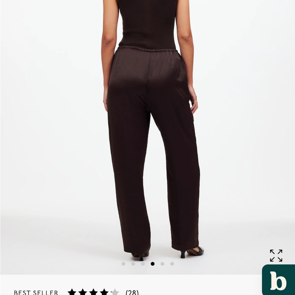 Luxe Brown Madewell Satin Pants - Size M - Picture 2 of 4